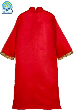 TUNICA RASO ROSSO CON PASSAMANERIA PAILETTES BAMBINO/A